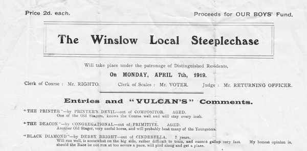 Winslow Steeplechase leaflet